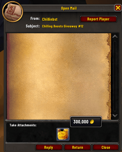 WoW gold payout proof: Weekly giveaway — "Thank you so much @Atamos! ❤️"