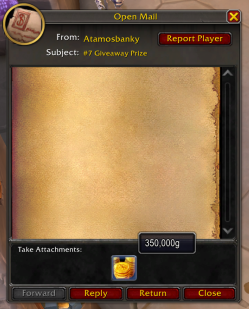 Gold payout proof: Giveaway #7 — "thank you everyone"