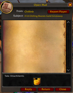 Gold payout proof: Giveaway #14 — "OMW!!! Thank you SO much…again!"